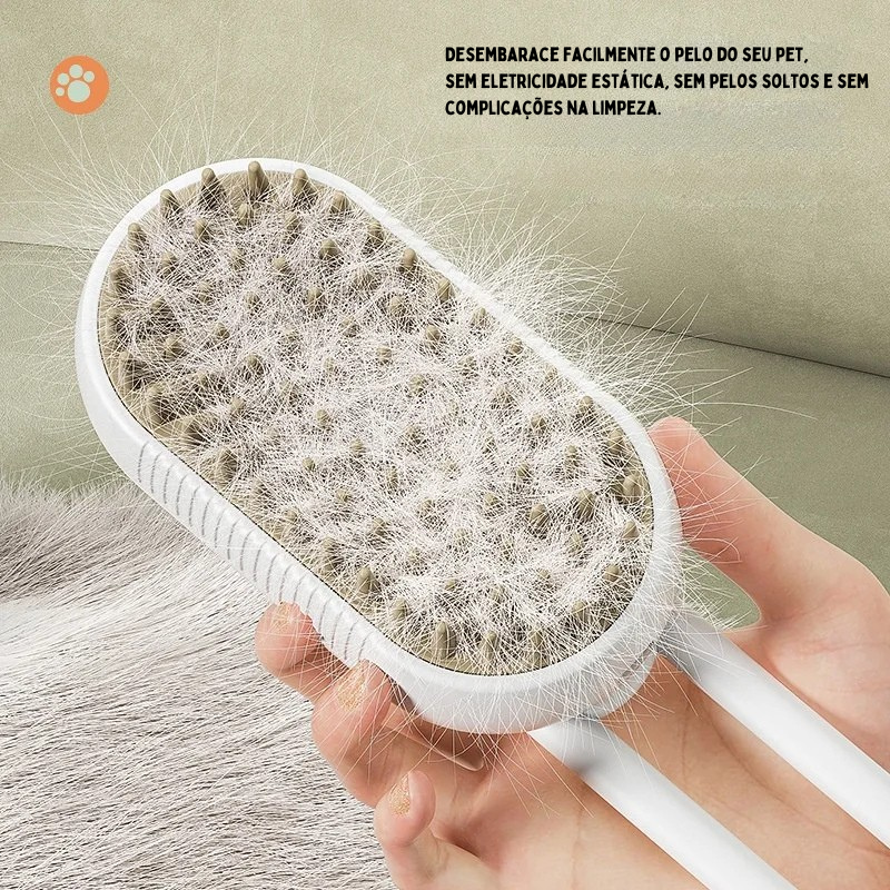 Escova a Vapor Cat Steamy Dog Brush 3 em 1